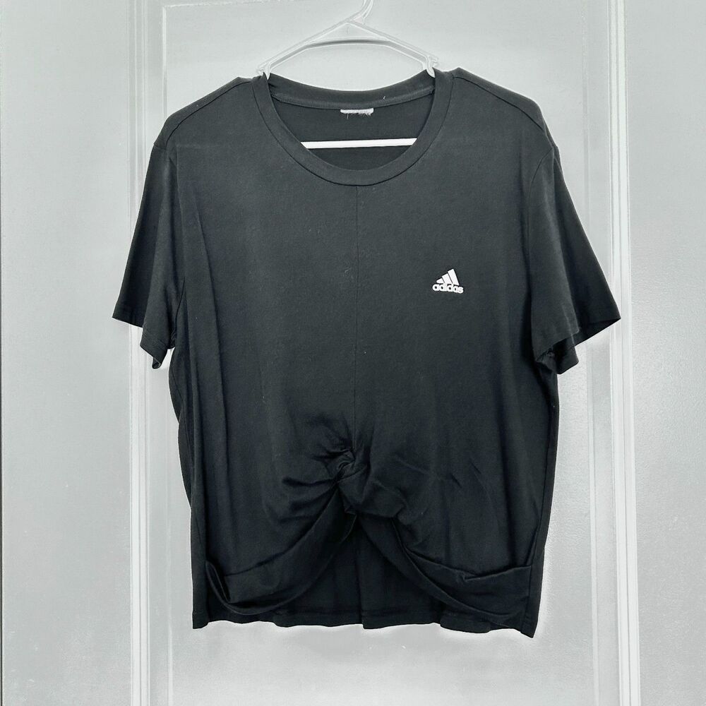Adidas (M) Black Knot-Front T-Shirt